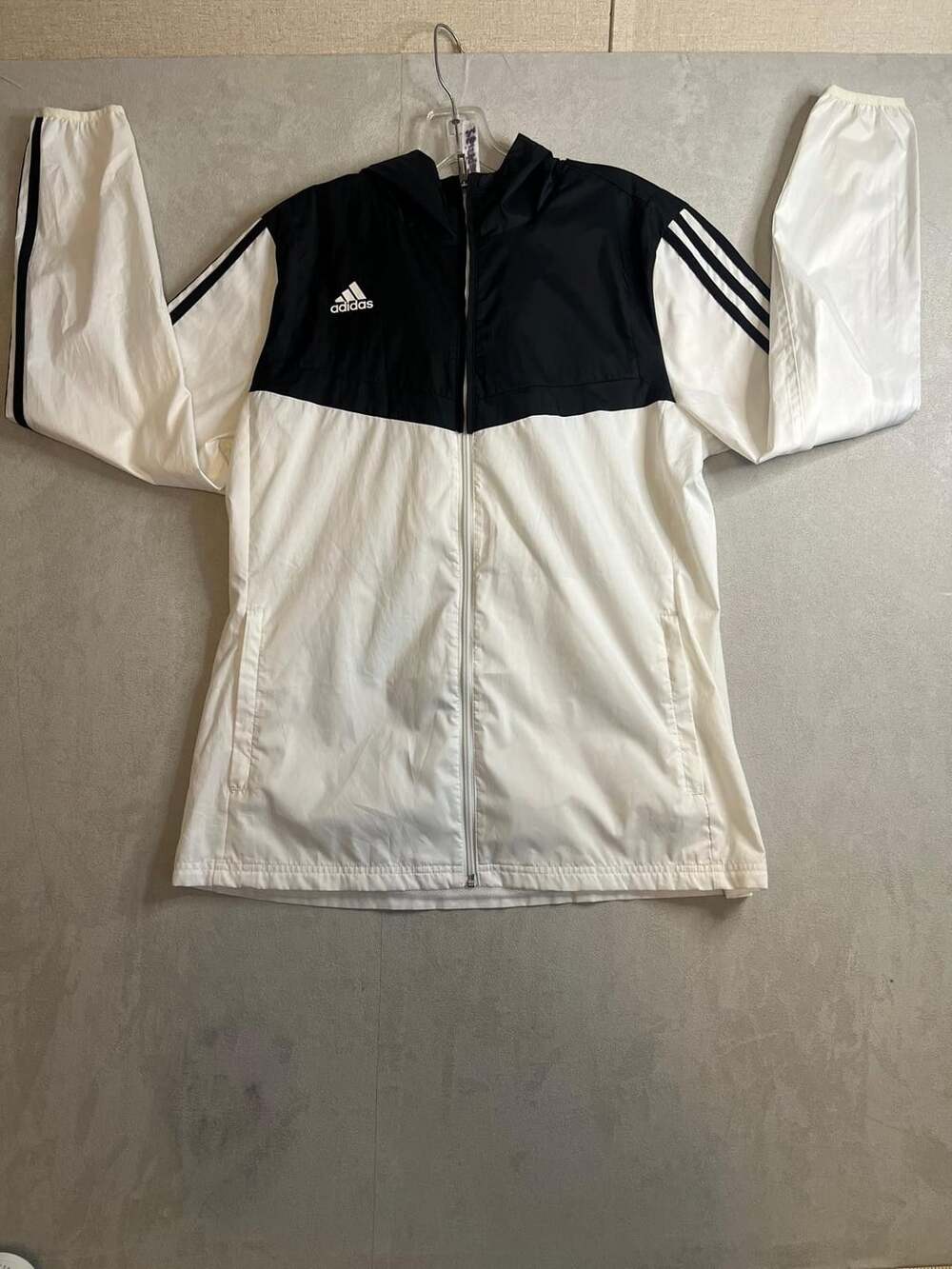 Adidas Tiro Windbreaker Size L Black White Hooded Jacket